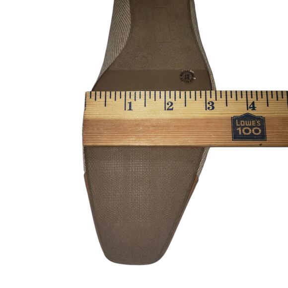 Liz Claiborne LC Fredson Women’s 11WD Block Heel Tan Canvas Faux Leather Shoe - Picture 10 of 11